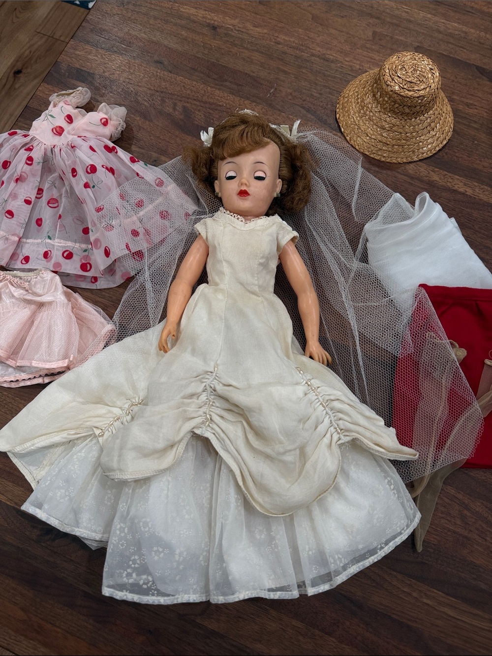 Vintage Miss Revlon Doll in Cream Dress with Accessories cherries jubilee